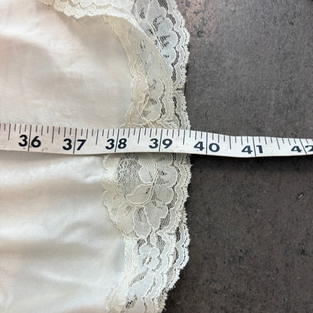 Vintage Y2k White Ivory Lace Midi Cami Lingerie Tank Top Slip Dress Women's 42/L - Picture 5 of 5